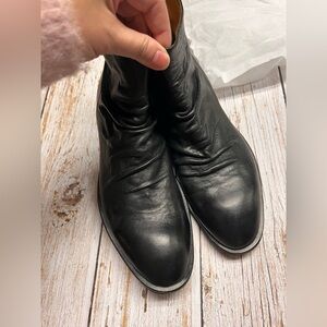 Women's Black Horse Leather Boots